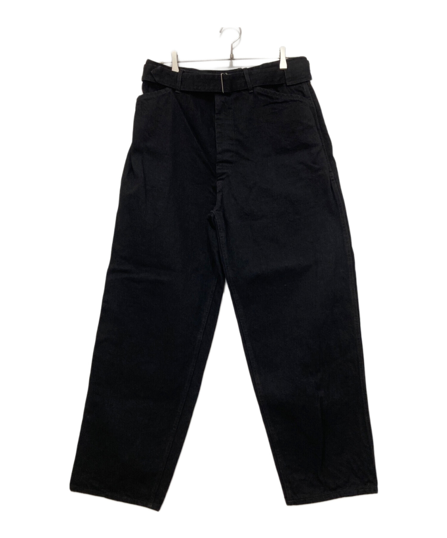 coco 中古 メンズ パンツ L 黒 ブラック ベルモア BELL MORE ウエストゴム ストレッチ 中古・古着通販】COMOLI (コモリ) ブラックデニムベルテッドパンツ