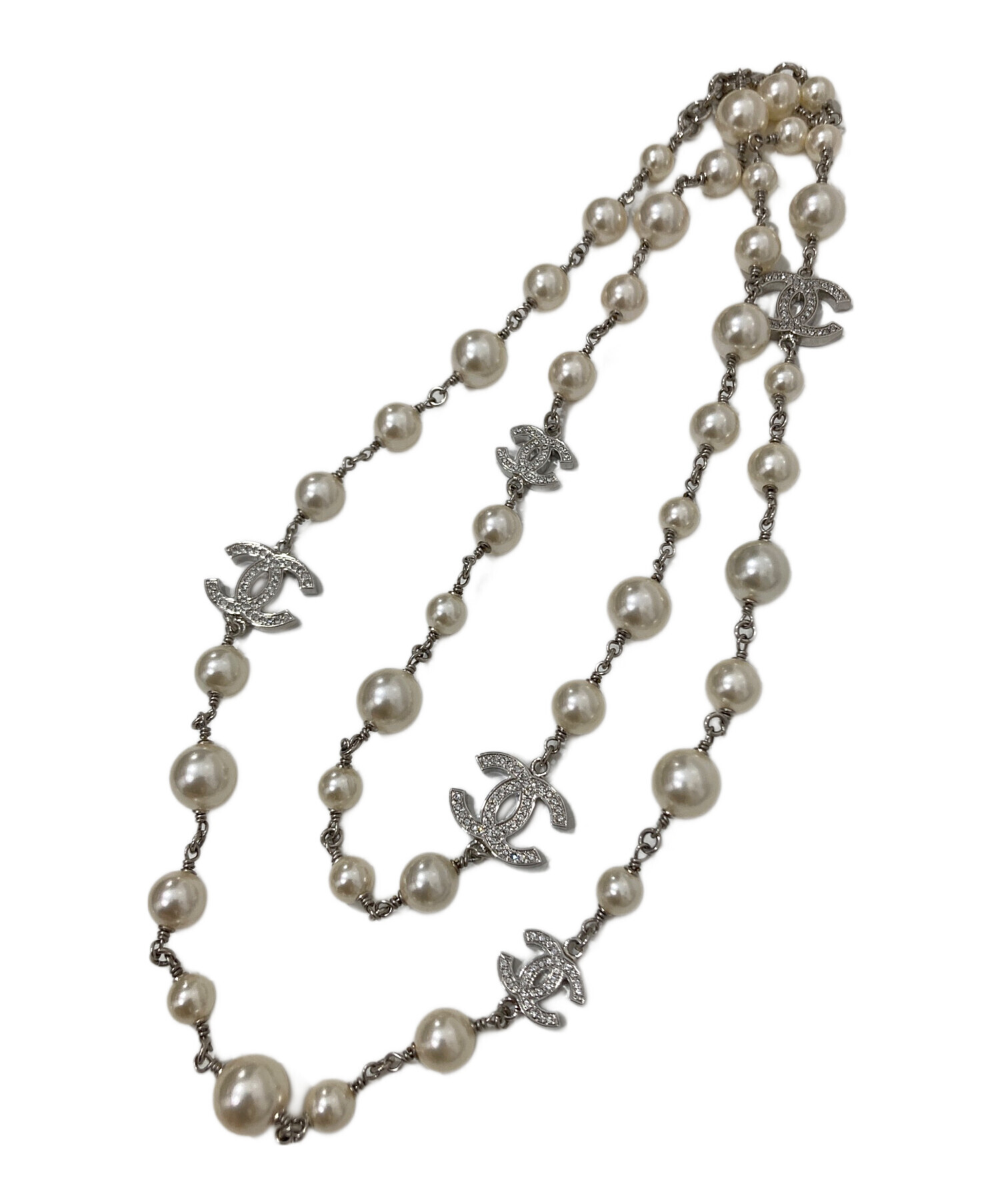 CHANEL ココマーク マルチカラー ビーズ ロングネックレス 中古・古着通販】CHANEL (シャネル) ココマーク ロングネックレス
