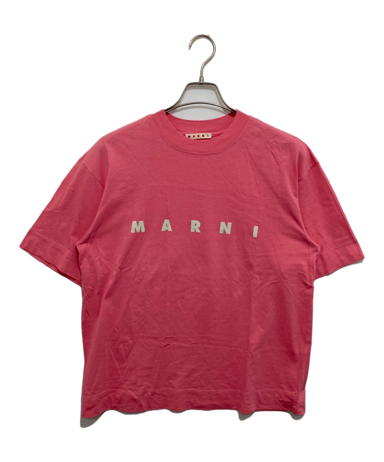 新品未使用　MARNI マルニ　 ロゴプリントTシャツ ピンク 12Y 中古・古着通販】MARNI (マルニ) ロゴプリント入りオーバーサイズ半袖T
