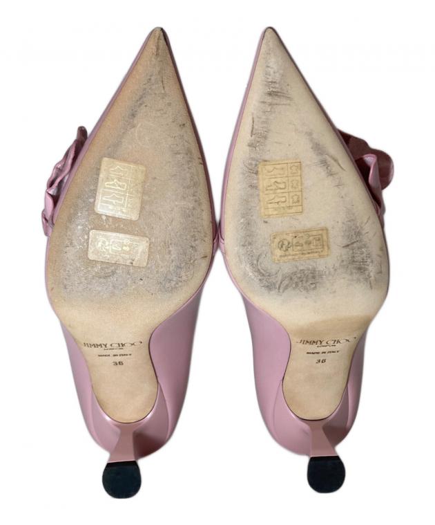 中古・古着通販】JIMMY CHOO (ジミーチュウ) レザーフラワーハイヒール