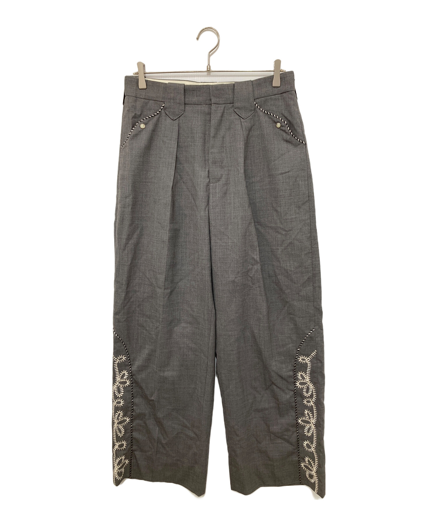 パンツ DAIRIKU embroidery western wide slacks 中古・古着通販】DAIRIKU (ダイリク) Embroidery Western Wide Slacks