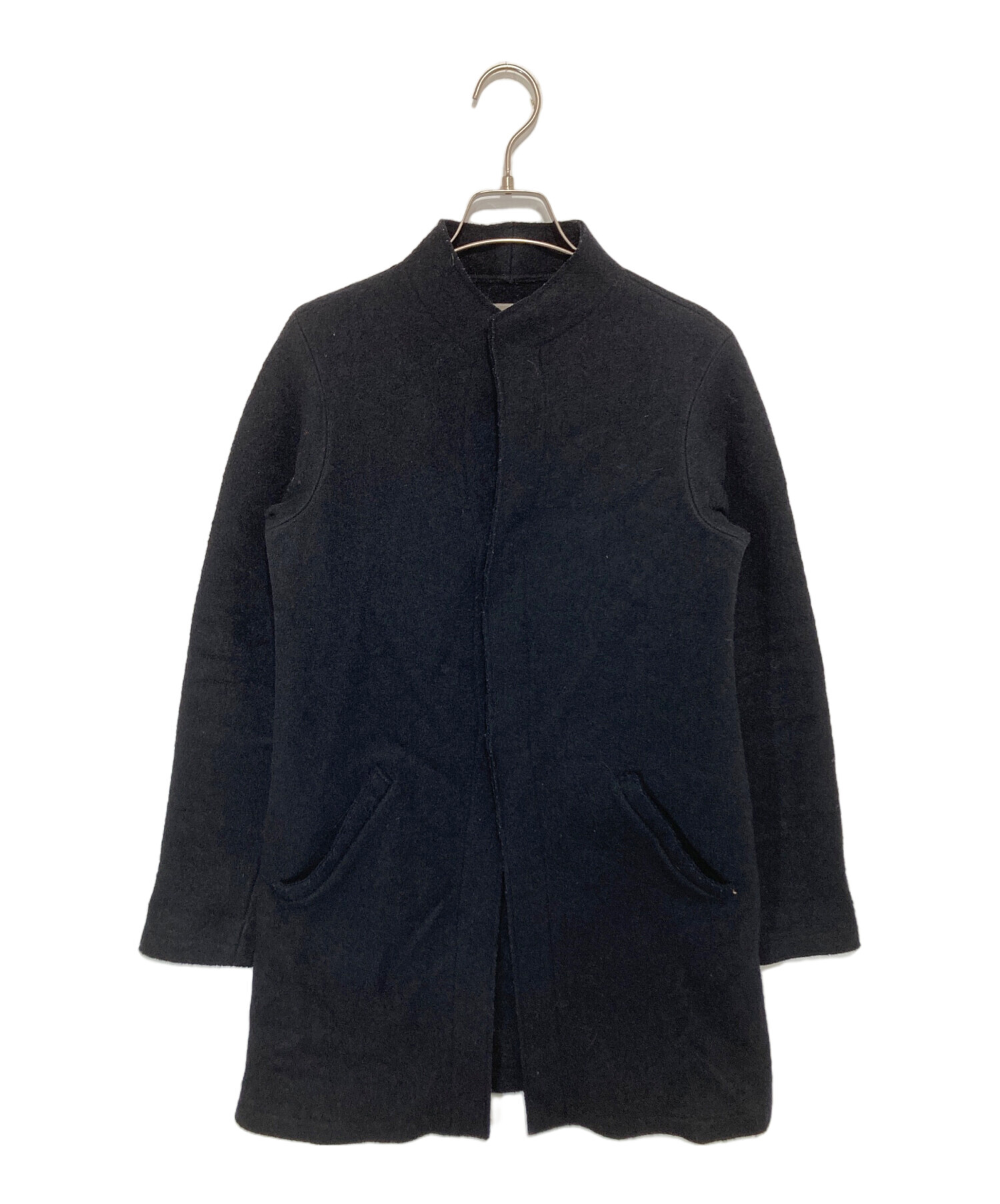 ヨウジヤマモト　ノーカラーロングコート 中古・古着通販】YOHJI YAMAMOTO (ヨウジヤマモト) タイトノーカラー
