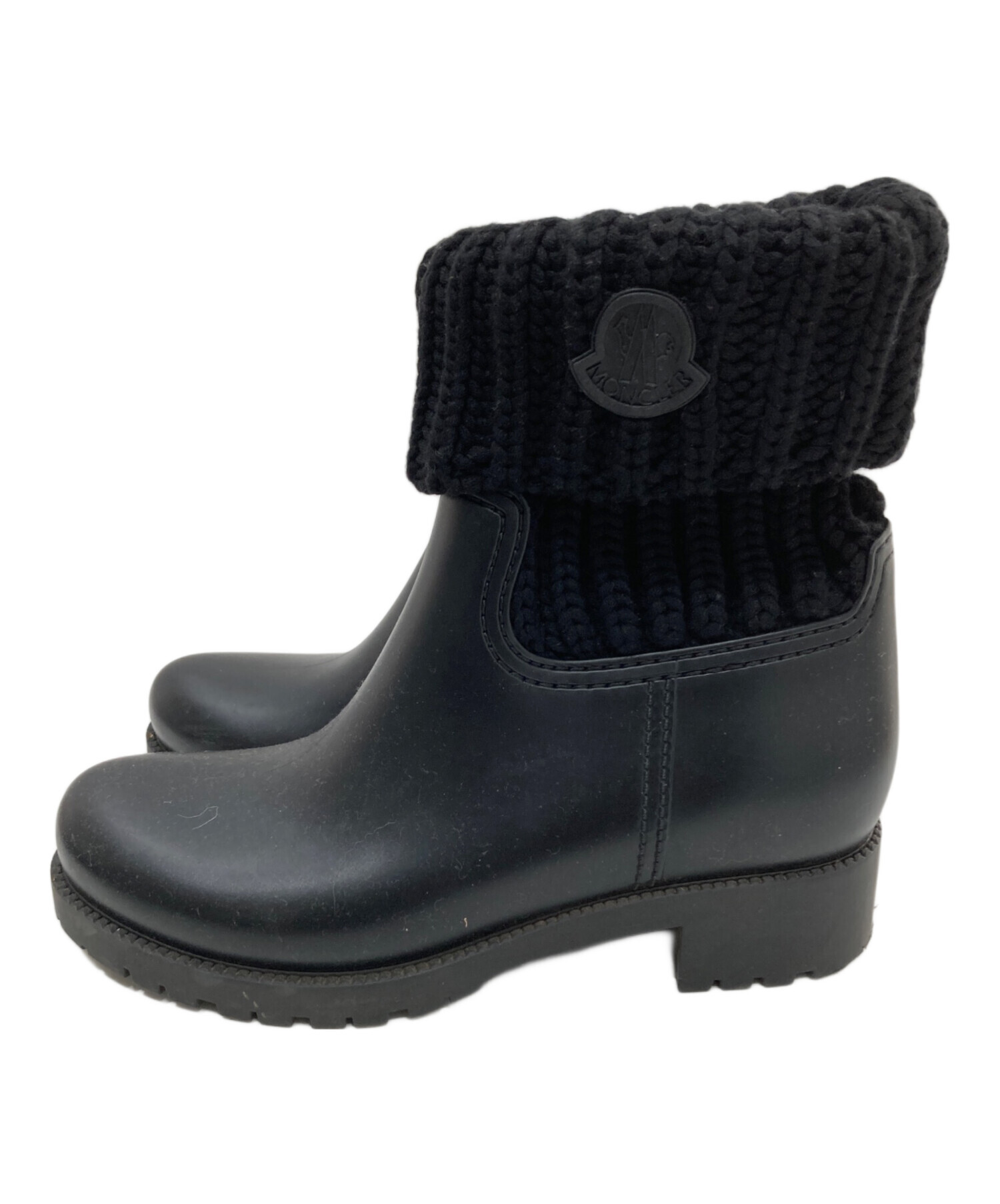 MONCLER GINETTE モンクレール　長靴　レインシューズ36 23cm 中古・古着通販】MONCLER (モンクレール) GINETTE ブラック サイズ:36