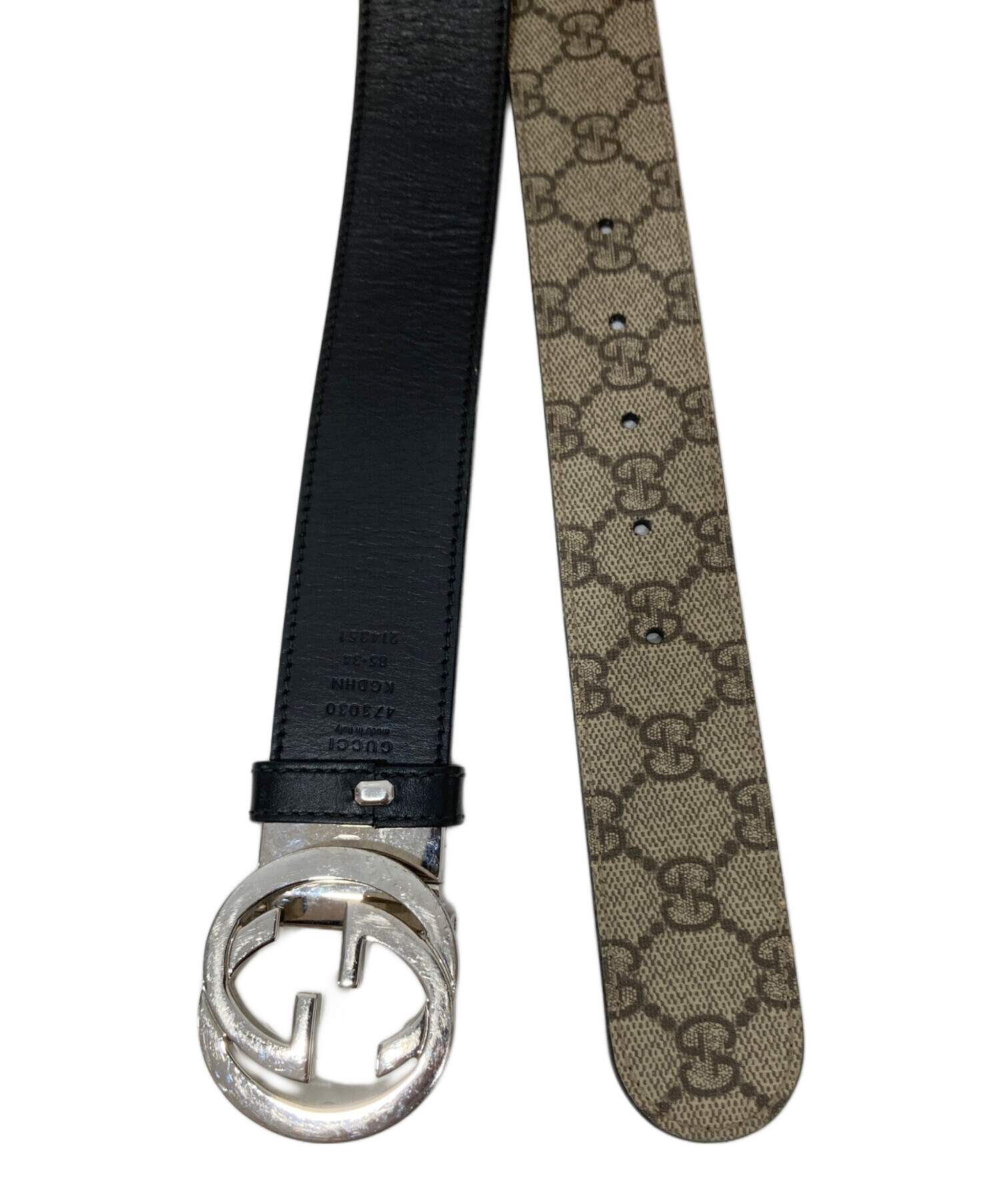 中古・古着通販】GUCCI (グッチ) GGマーモント ベルト 473030 ベージュ