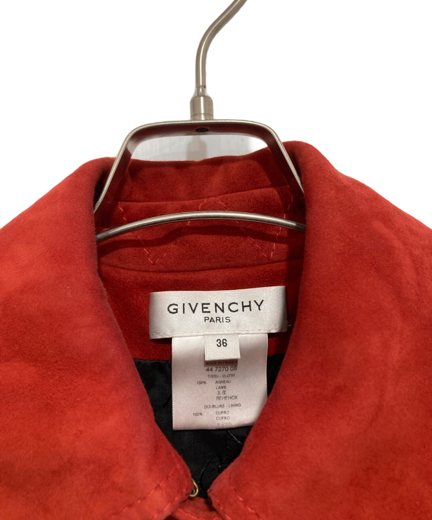 中古・古着通販】GIVENCHY (ジバンシィ) レザーコート レッド サイズ 
