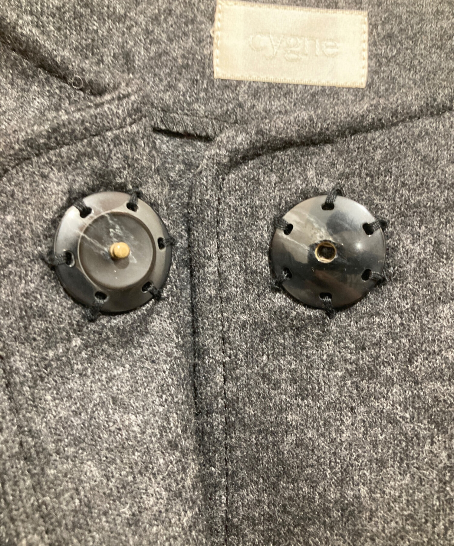 中古・古着通販】cygne (シーニュ) ウール スカラップケープ グレー