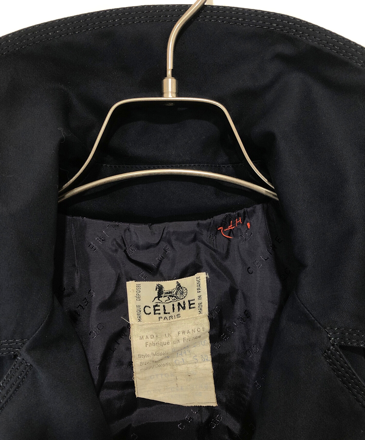 中古・古着通販】CELINE (セリーヌ) 金釦トレンチコート ネイビー