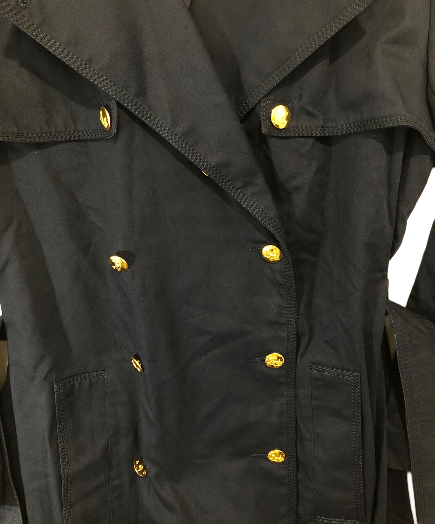 中古・古着通販】CELINE (セリーヌ) 金釦トレンチコート ネイビー