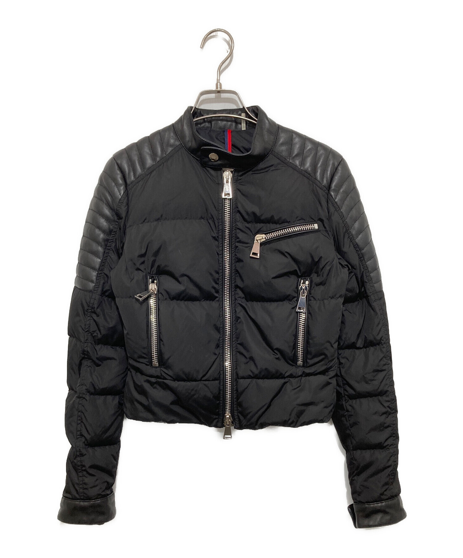 中古・古着通販】MONCLER (モンクレール) レザー切替 ライダース
