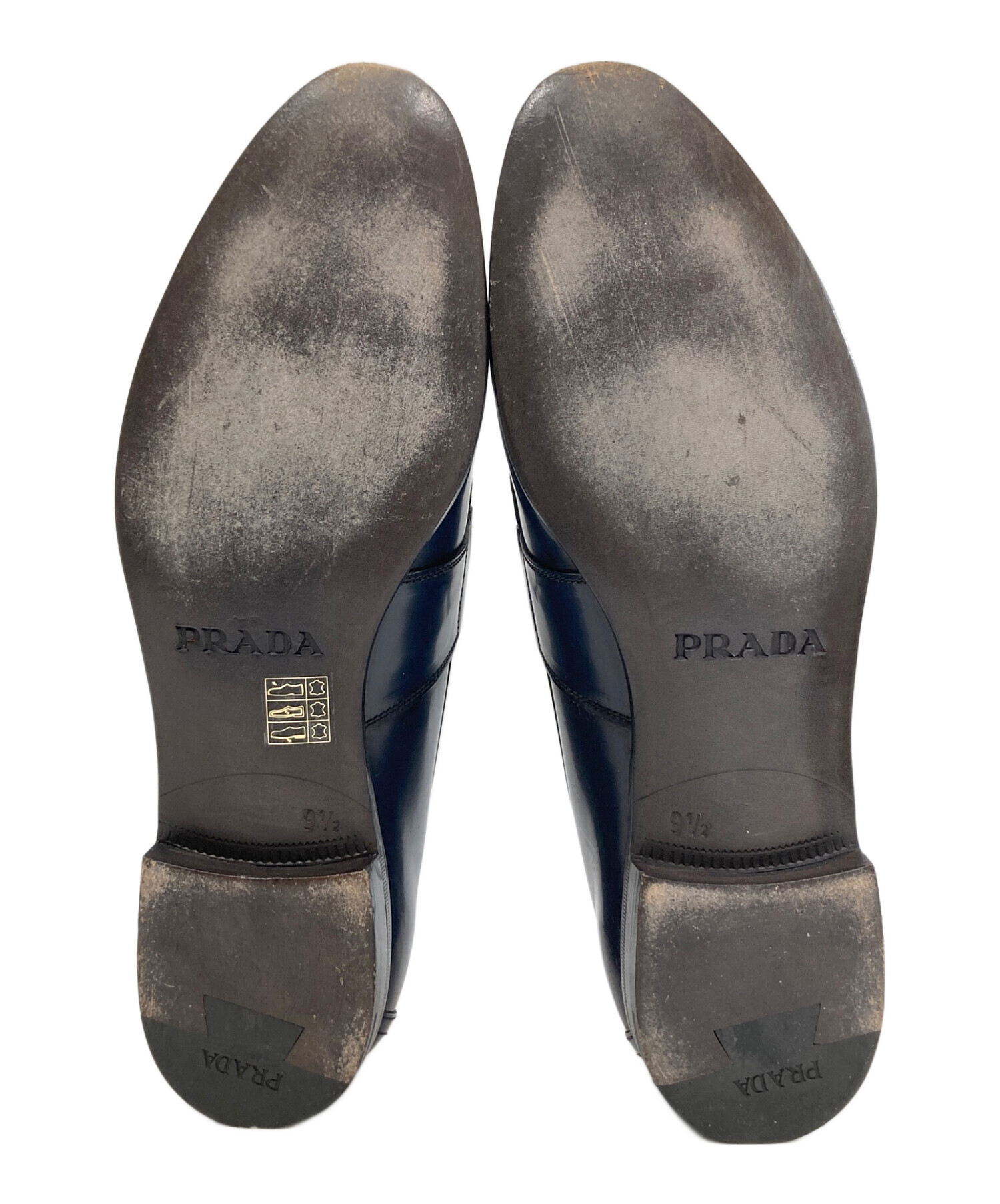 中古・古着通販】PRADA (プラダ) ロゴエンボスローファー ネイビー