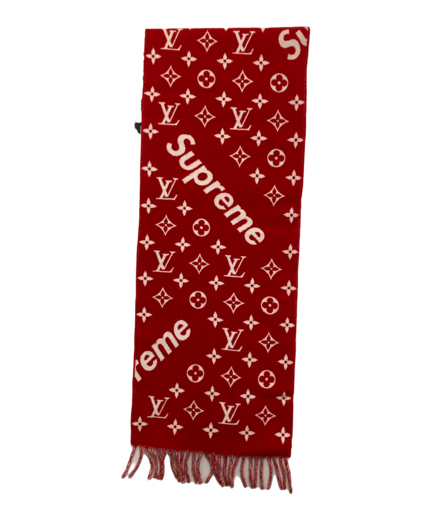 LOUIS VUITTON モノグラム ストール レッド 中古・古着通販】LOUIS VUITTON (ルイ ヴィトン) SUPREME