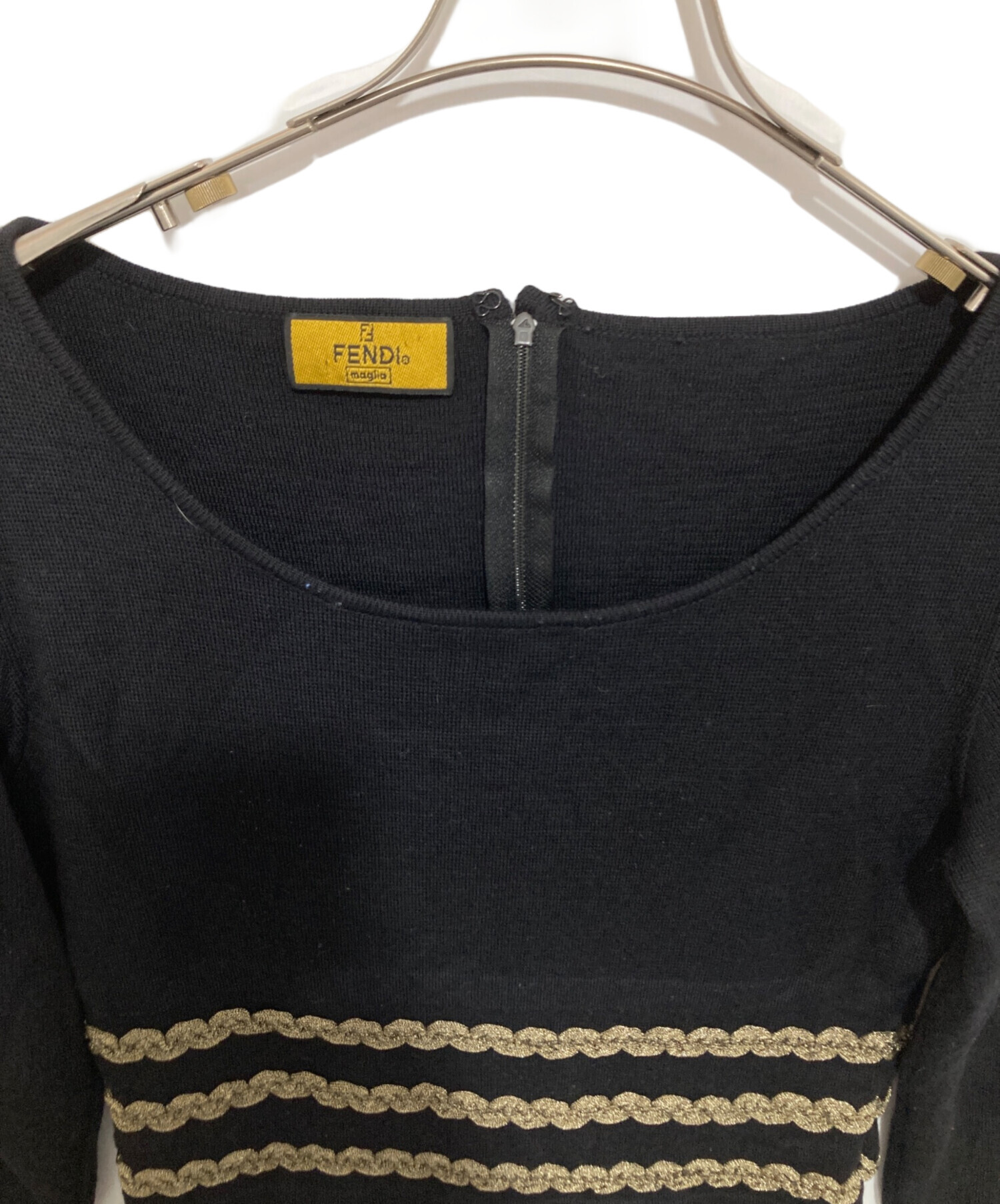中古・古着通販】FENDI (フェンディ) ニットワンピース ブラック