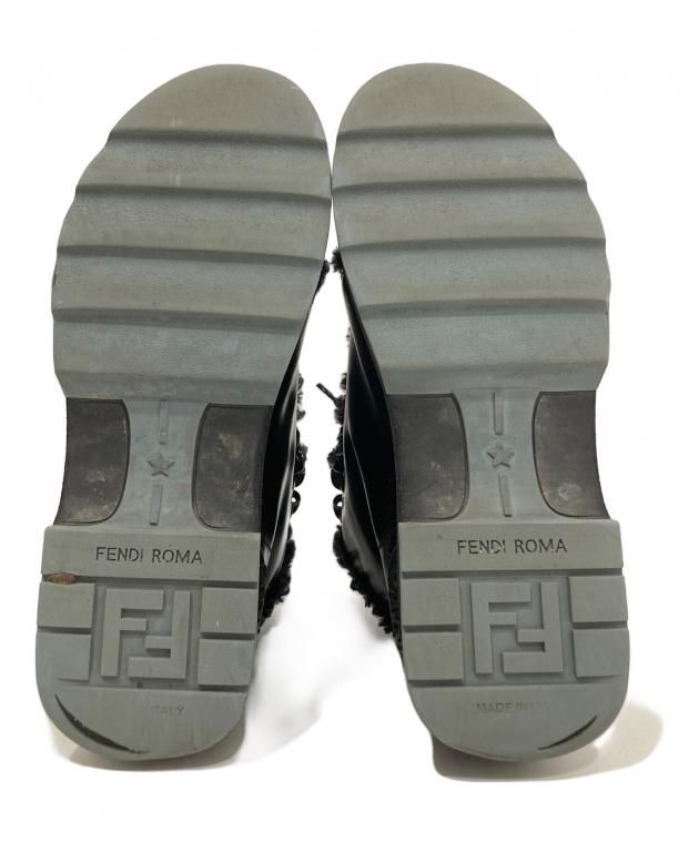 中古・古着通販】FENDI (フェンディ) レザー ショートブーツ ブラック