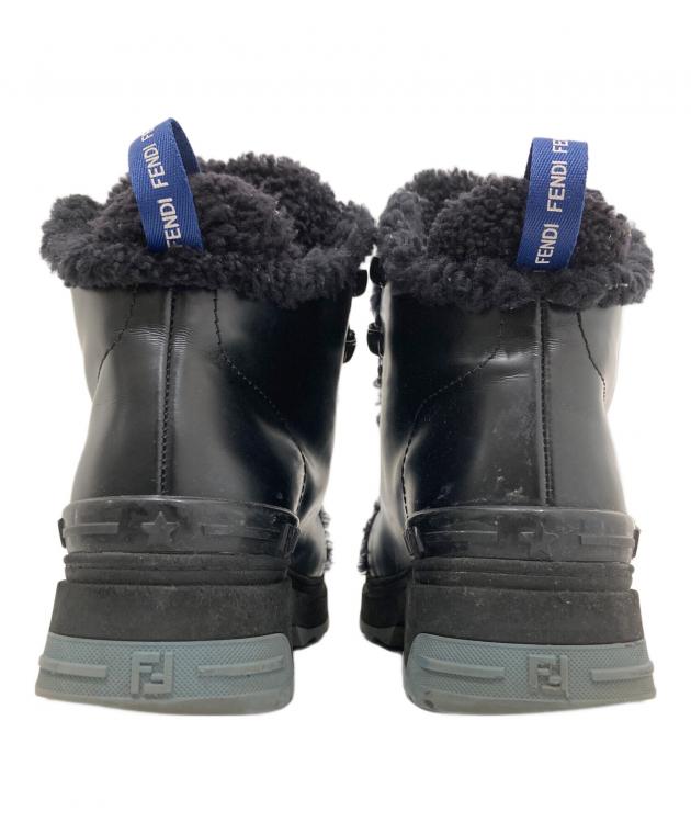 中古・古着通販】FENDI (フェンディ) レザー ショートブーツ ブラック