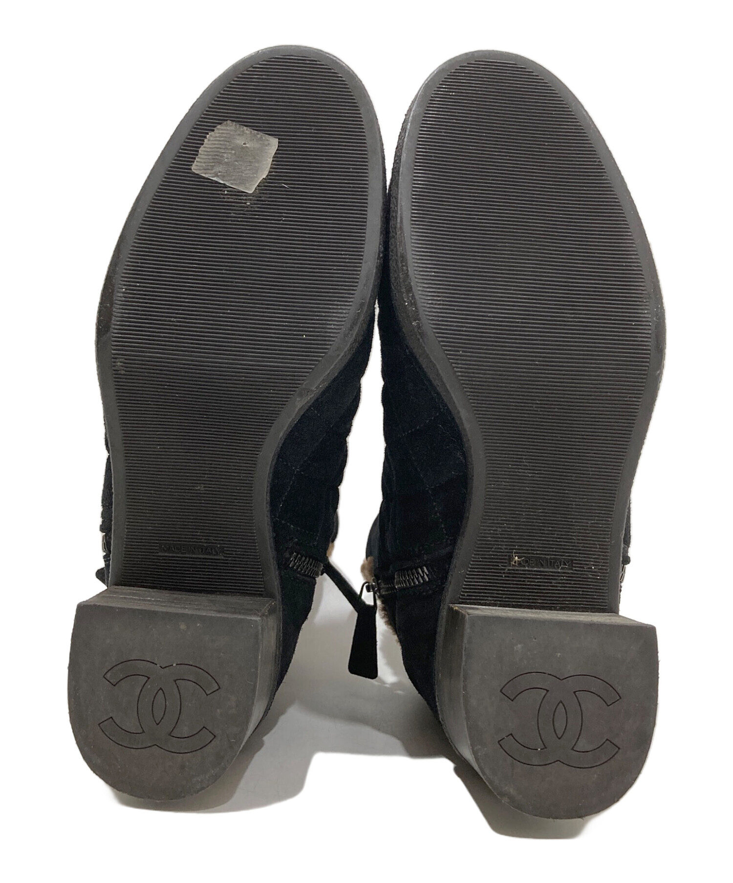中古・古着通販】CHANEL (シャネル) ムートンブーツ ブラック サイズ