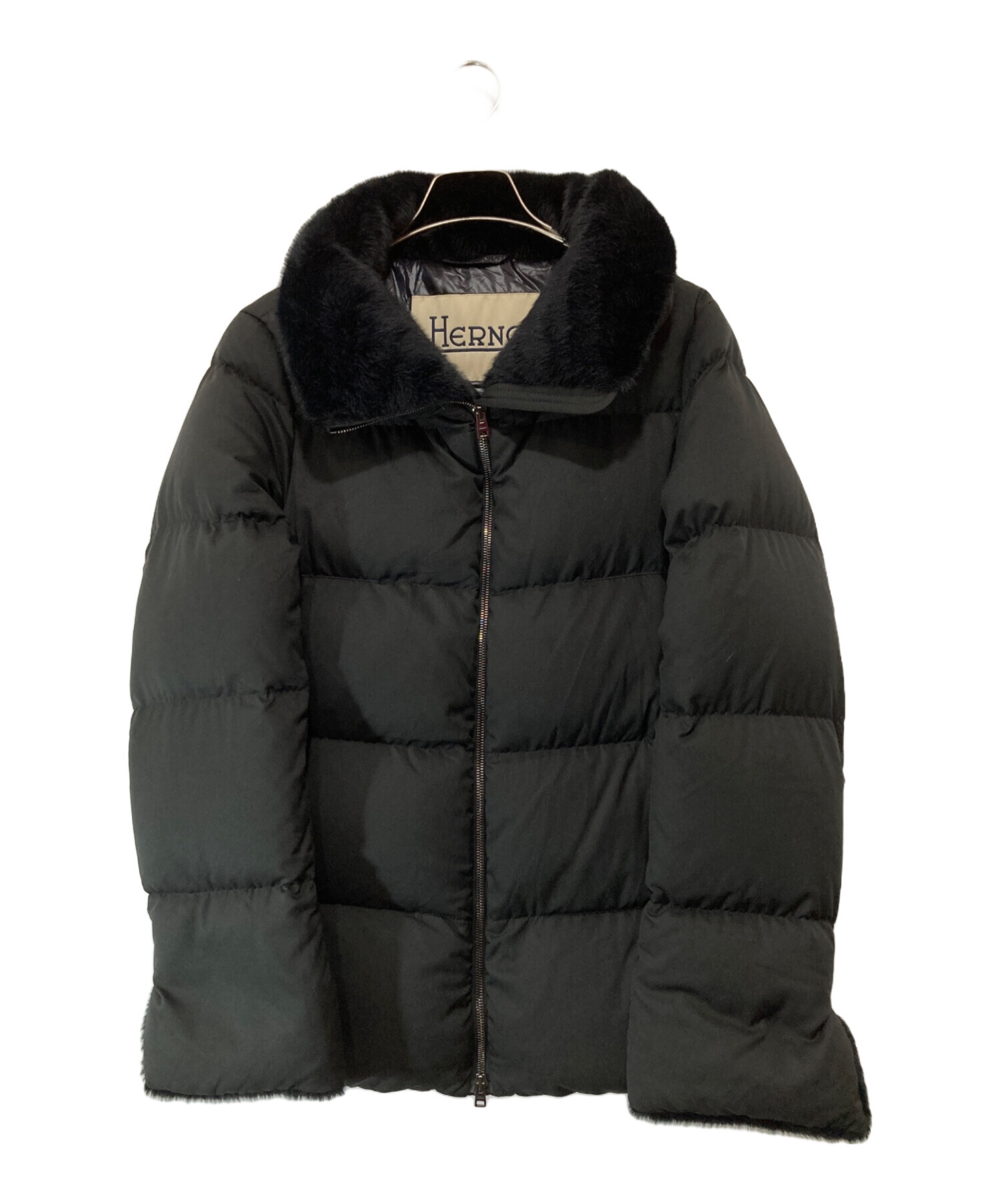 【廃盤希少新品】ヘルノ LEGENDダウン　コヨーテファー 黒 中古・古着通販】HERNO (ヘルノ) POLAR-TECH エコファーダウンショート