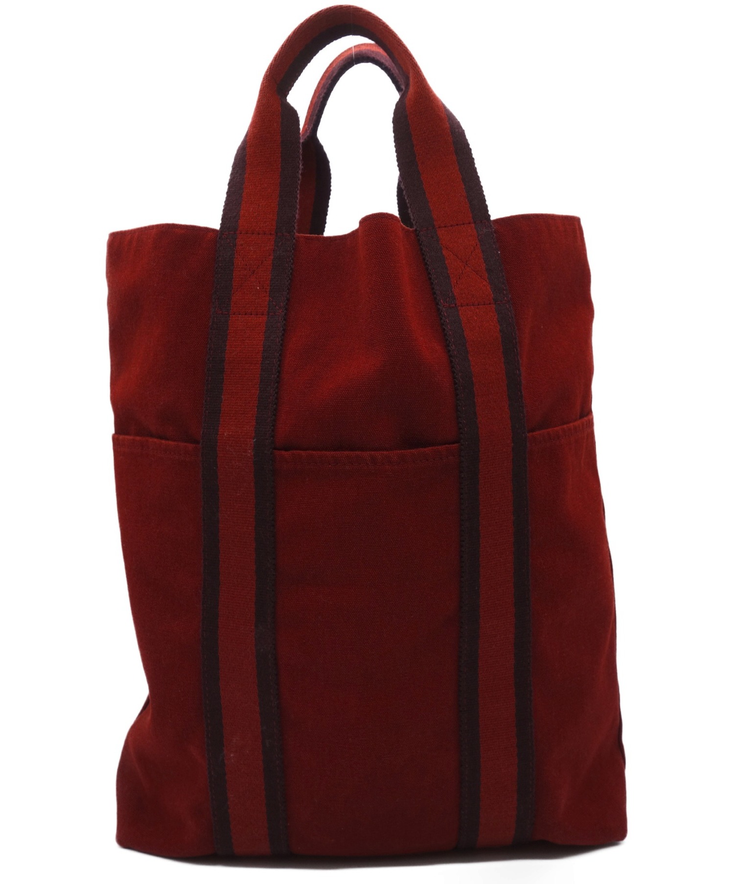 中古・古着通販】HERMES (エルメス) キャンバストートバッグ ボルドー 