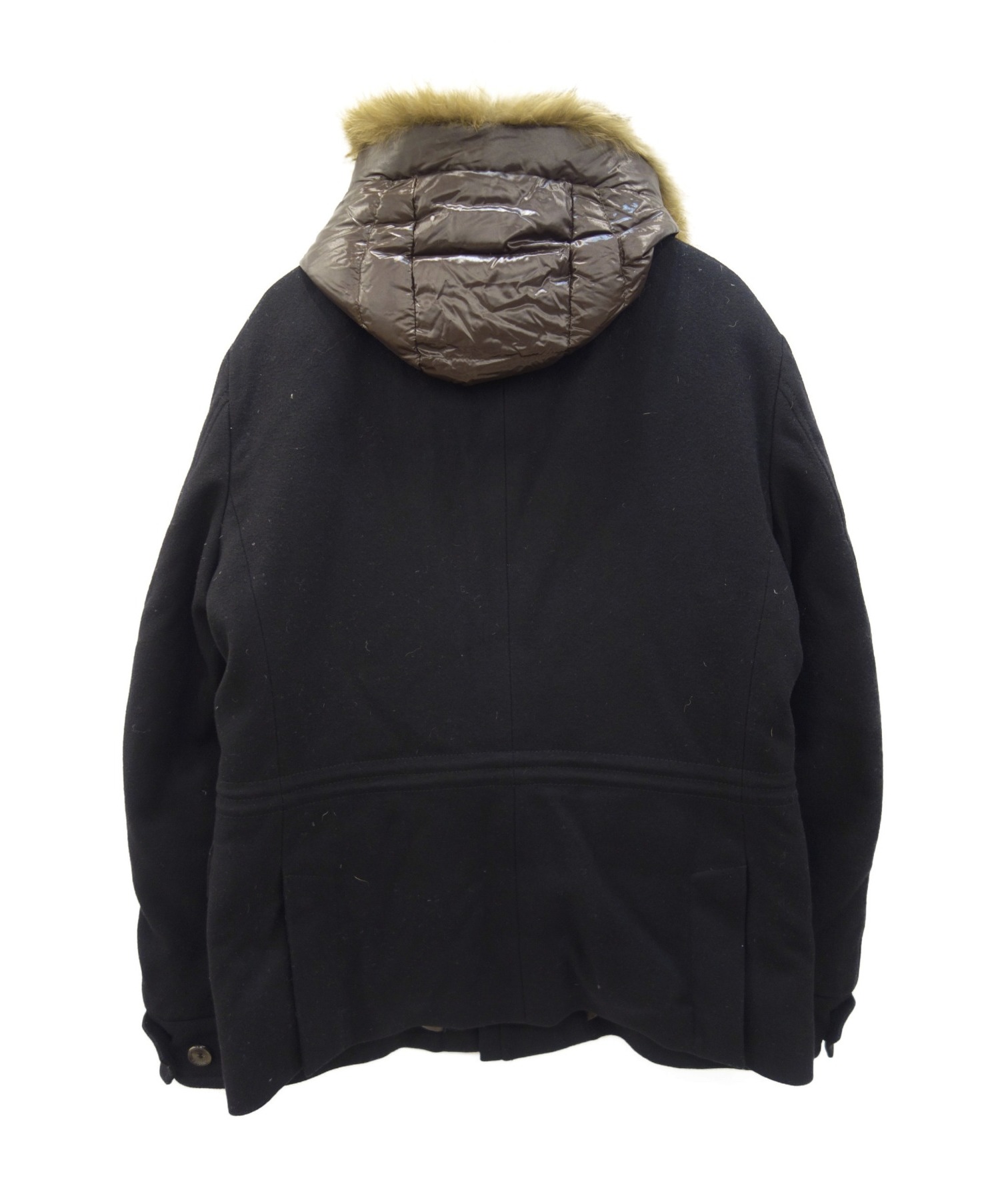 中古・古着通販】MONCLER (モンクレール) ウールダウンコート ブラック 