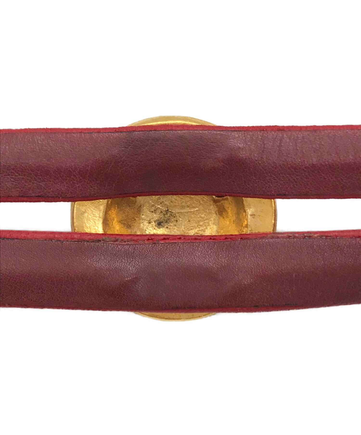 中古・古着通販】LOEWE (ロエベ) アナグラムレザーベルト レッド