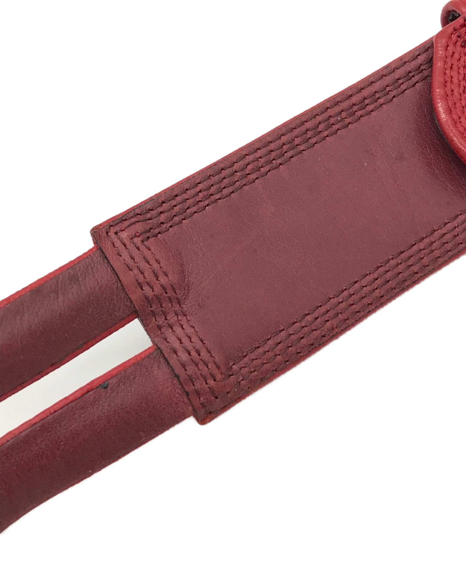 中古・古着通販】LOEWE (ロエベ) アナグラムレザーベルト レッド