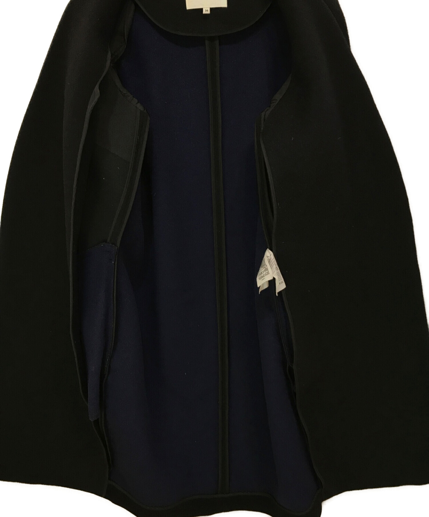 7万　ENFOLD ウールコート　ネイビー　ほぼ新品　36 ナゴンスタンス 中古・古着通販】ENFOLD (エンフォルド) ウールリバーノーカラーコート