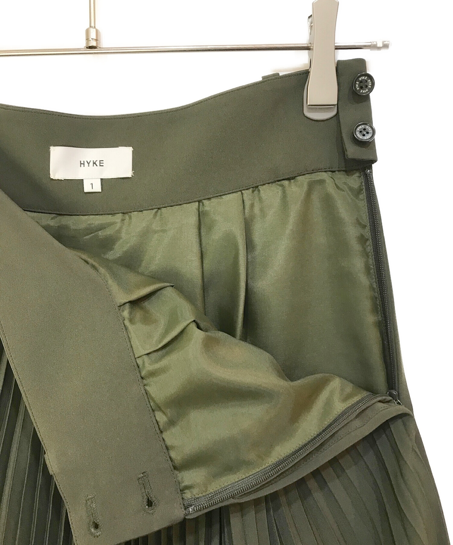 中古・古着通販】HYKE (ハイク) 18AW プリーツ スカート グリーン