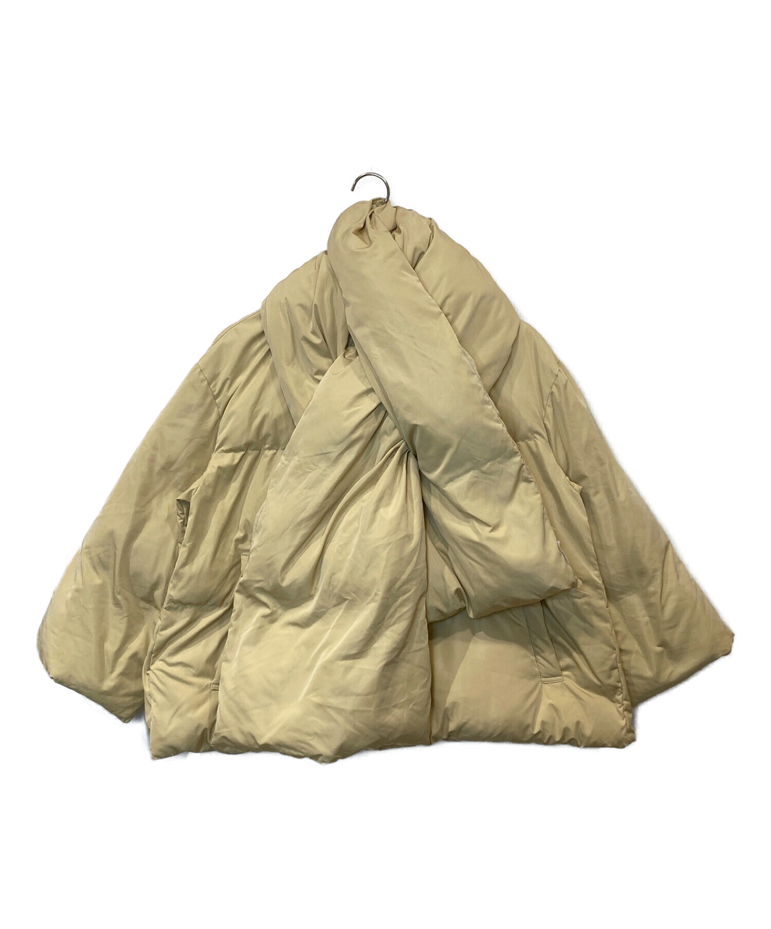 ETRÉ TOKYO ワイドストールパディングコート ベージュ ストール付き 中古・古着通販】ETRE TOKYO (エトレトウキョウ) ワイドストール