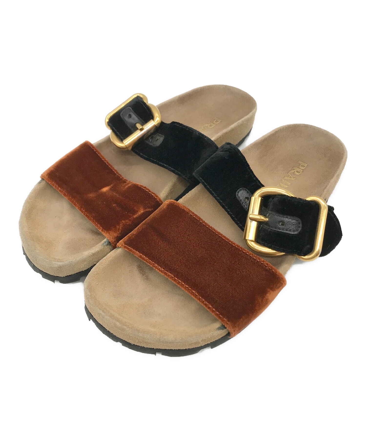 PRADA ベージュ ストラップサンダル　サイズ35 中古・古着通販】PRADA (プラダ) ストラップサンダル ベージュ サイズ