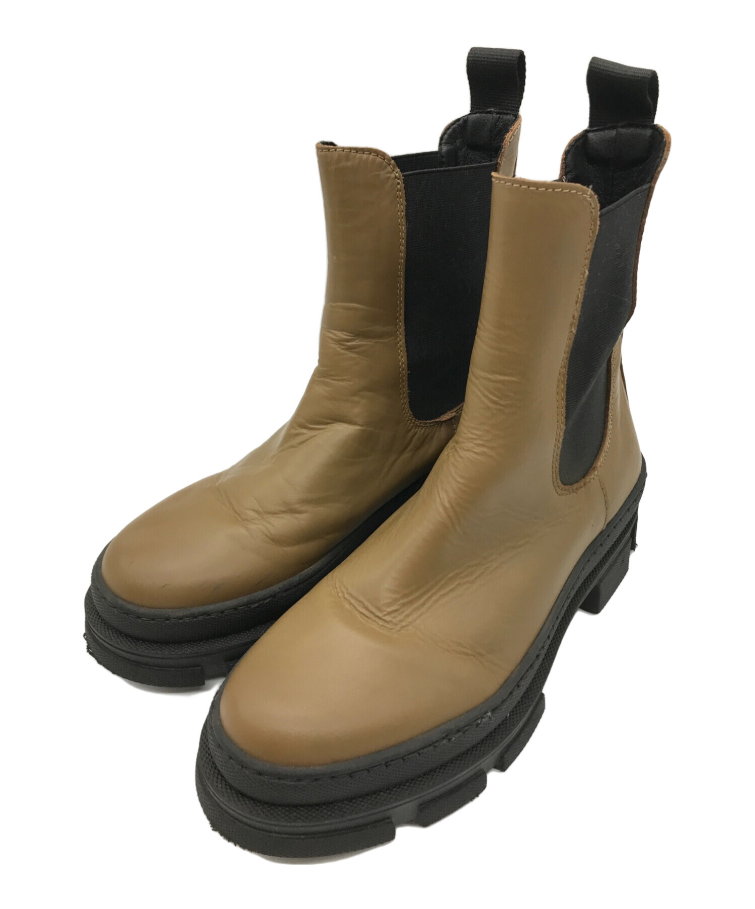 中古・古着通販】REMME (レメ) サイドゴアブーツ ブラウン サイズ:37  