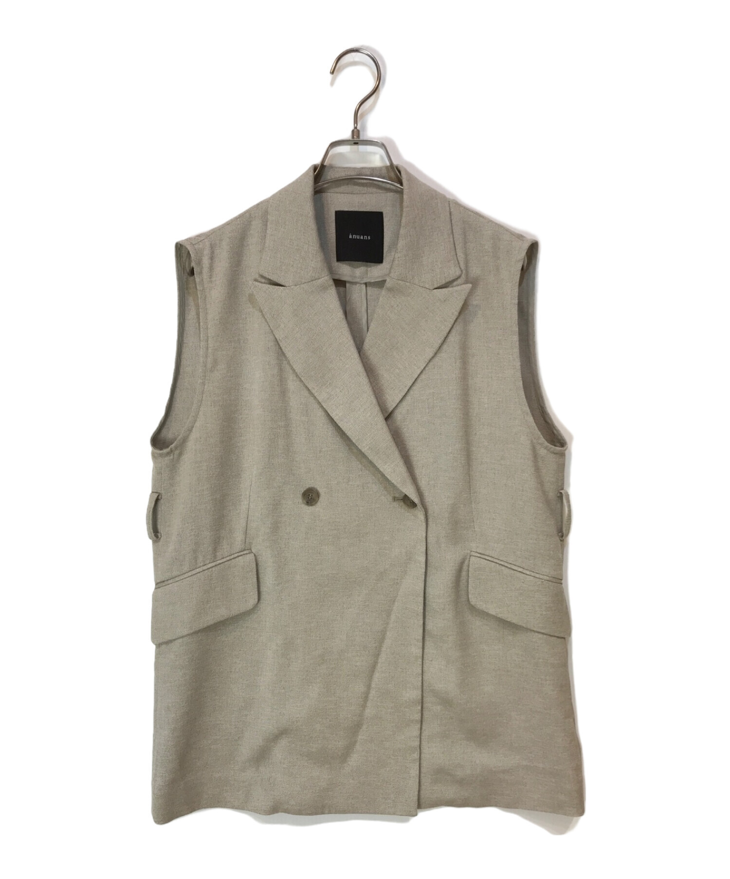 anuans リネンライクミドルレングスジレ