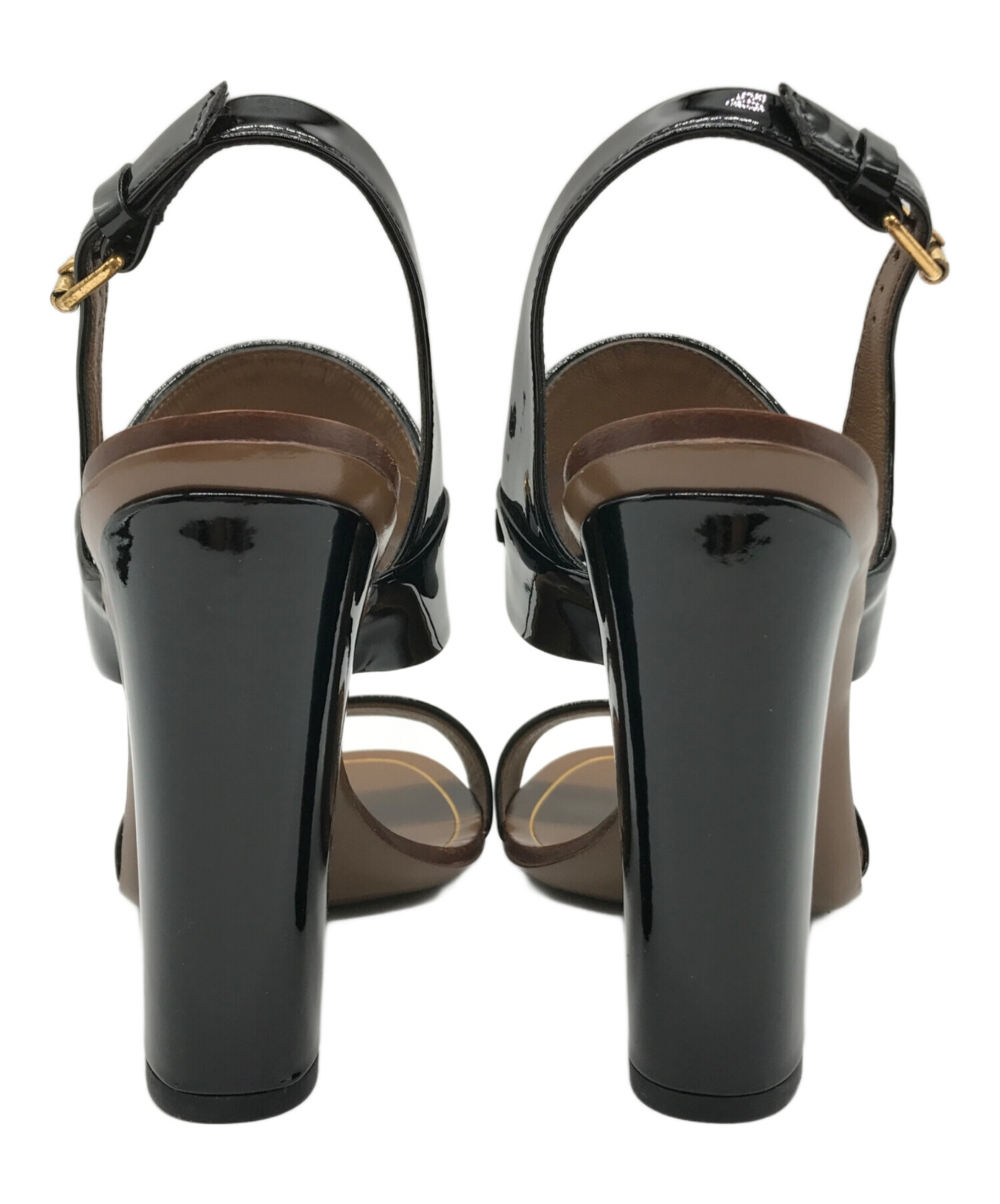 中古・古着通販】GUCCI (グッチ) エナメル ヒールサンダル