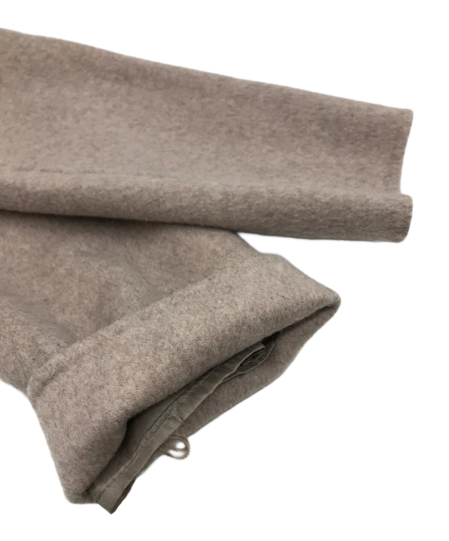 タグ付き未使用✨インディヴィ 極上ハミルトンウールリバーコート ベージュ XL 配色デザイン／ミドル丈】ウールリバー テントラインコート （その他