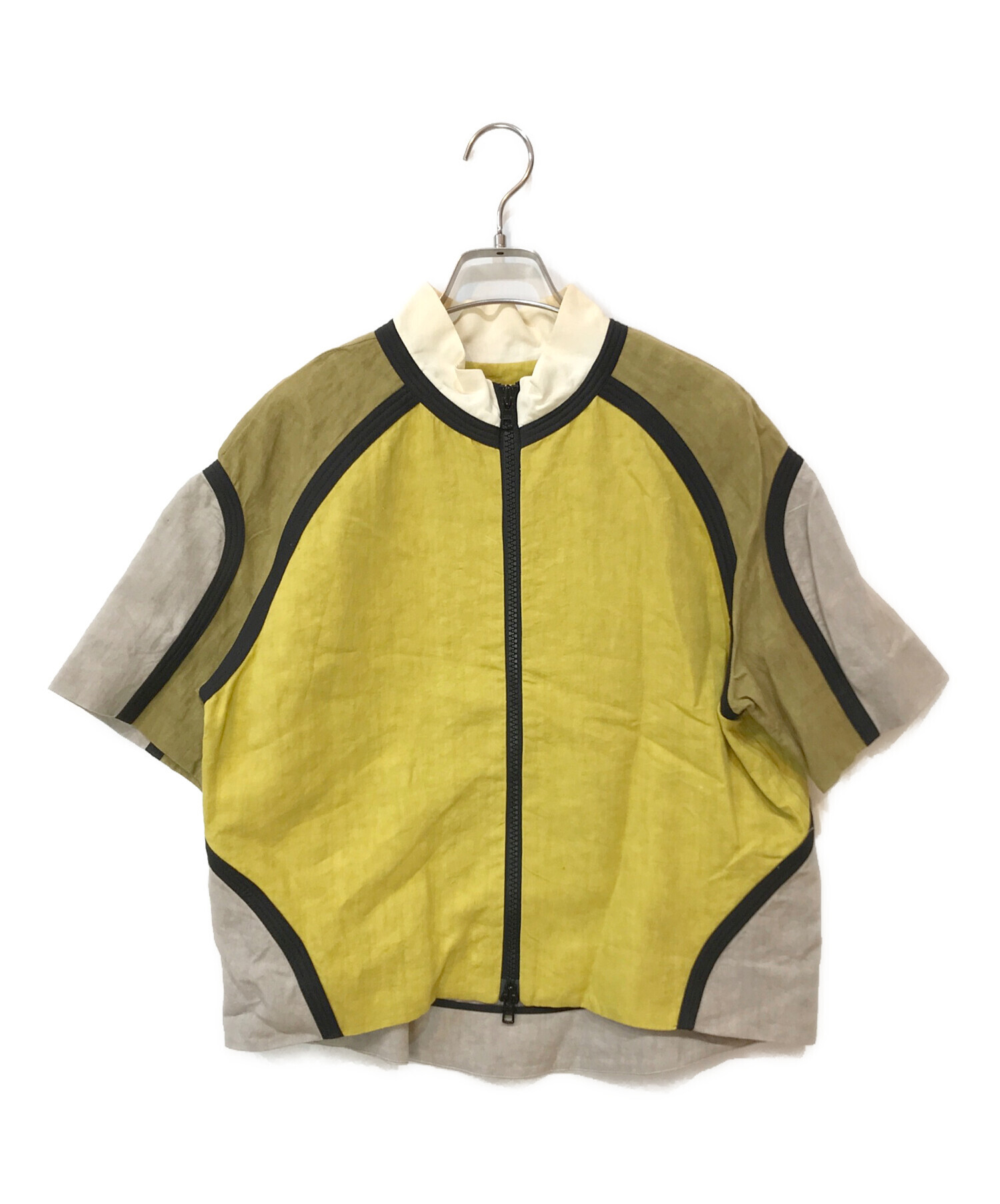 中古・古着通販】MARNI (マルニ) リネン混半袖ジャケット オリーブ 