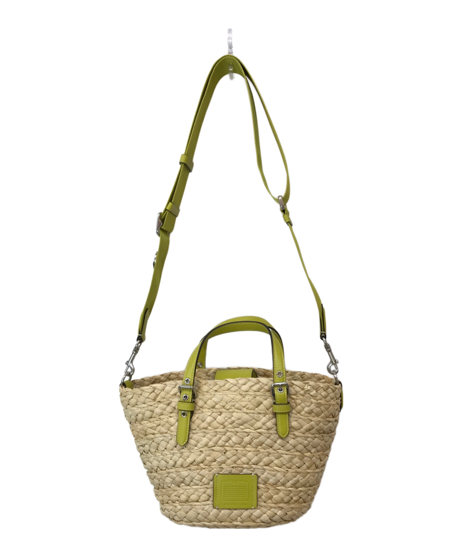 中古・古着通販】COACH (コーチ) SMALL STRAW TOTE バッグ ベージュ 