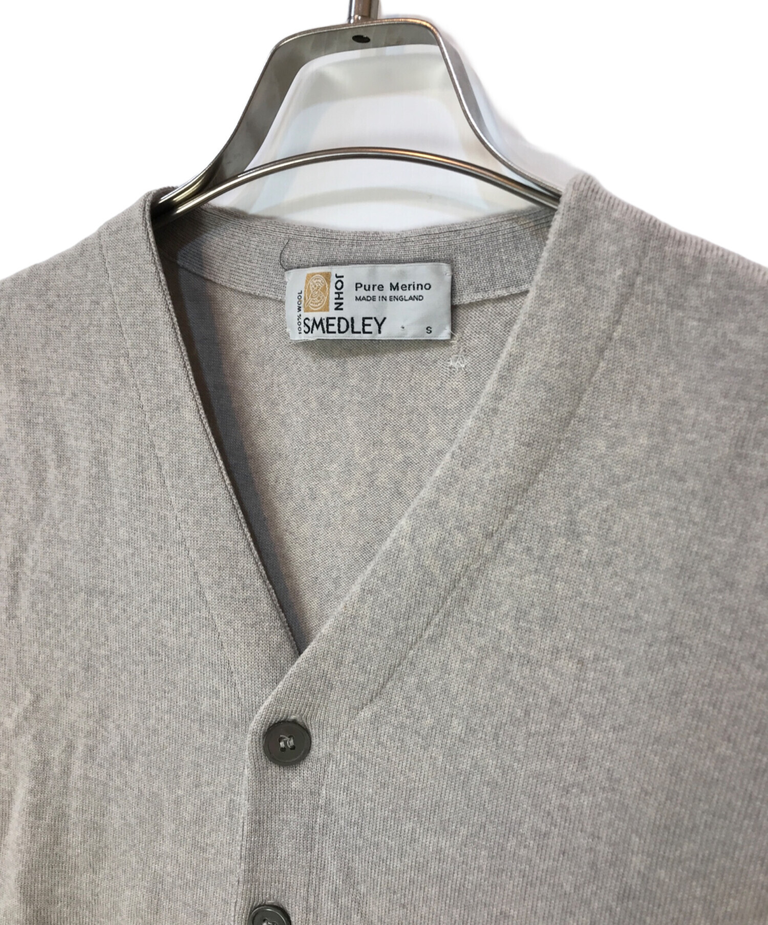 半額　大特価　ジョンスメドレー　グレー M　綿　ニット カーディガン　メンズ 半額 大特価 ジョンスメドレー グレー M 綿 ニット カーディガン