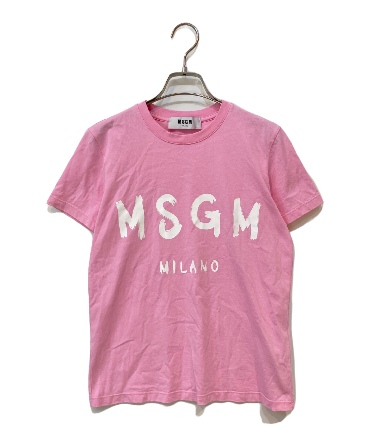 中古・古着通販】MSGM (エムエスジーエム) プリントTシャツ ピンク 