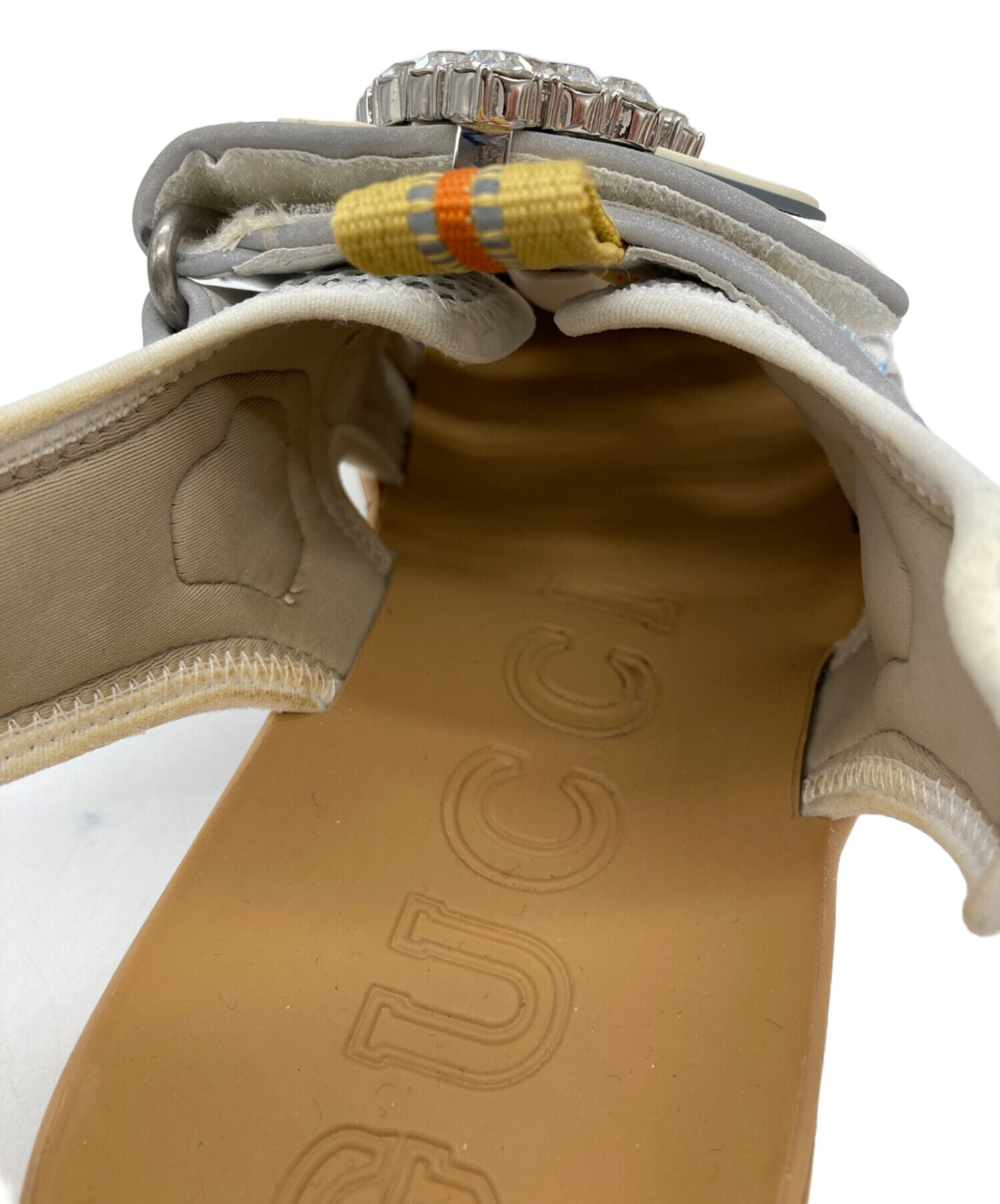 中古・古着通販】GUCCI (グッチ) レザー メッシュ ビジュー ベルクロ