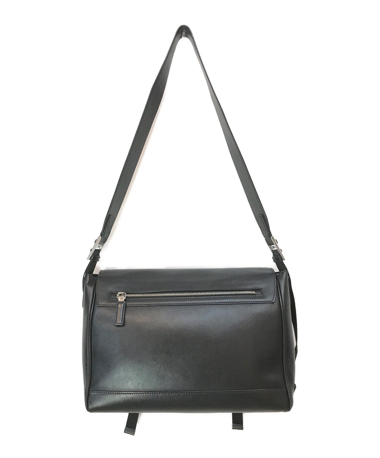 中古・古着通販】PRADA (プラダ) サフィアーノ 三角ロゴ金具付き 