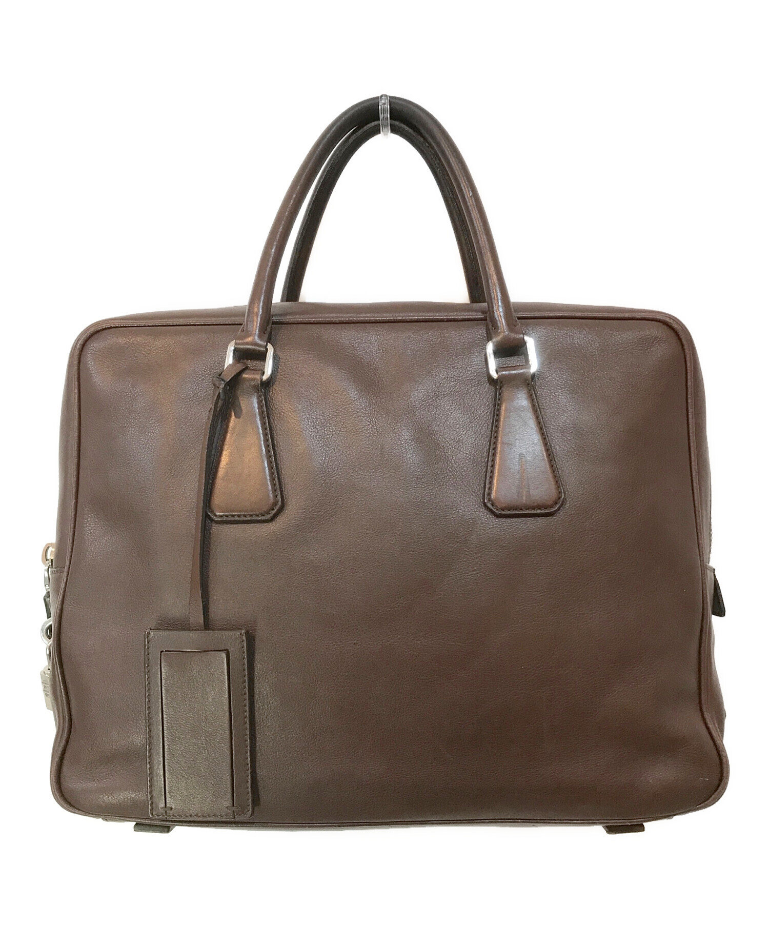 PRADA プラダ 名作 オールレザーブリーフケース 正規品・美品・送料込み 中古・古着通販】PRADA (プラダ) レザーブリーフケース ブラウン