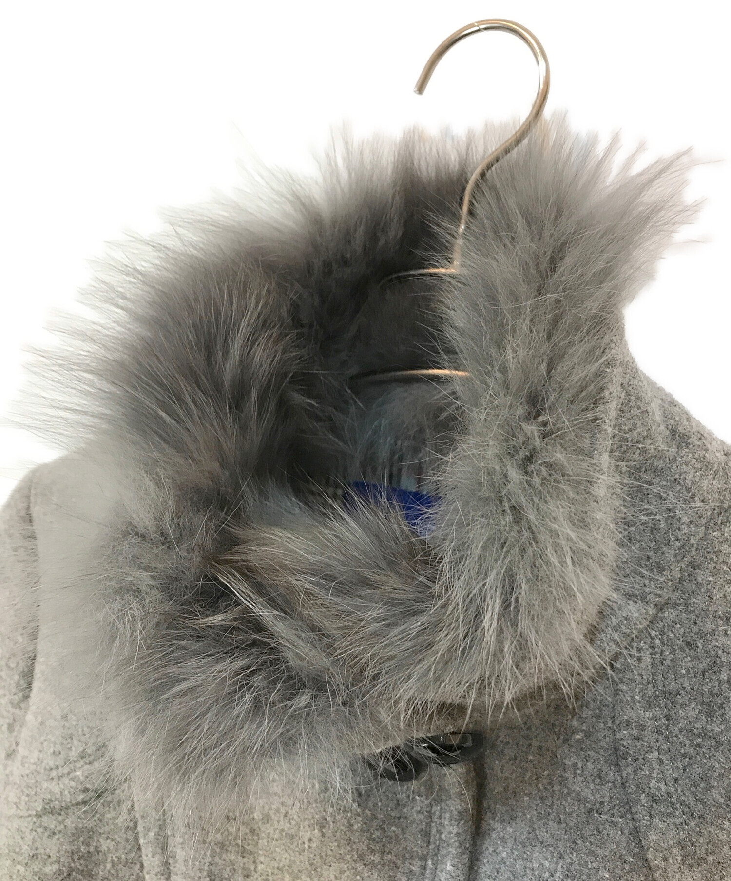 【大幅値下げ】バーバリー ブルーレーベル アンゴラ混 フードファー付コート 36 大幅値下げ】バーバリー ブルーレーベル アンゴラ混 フード