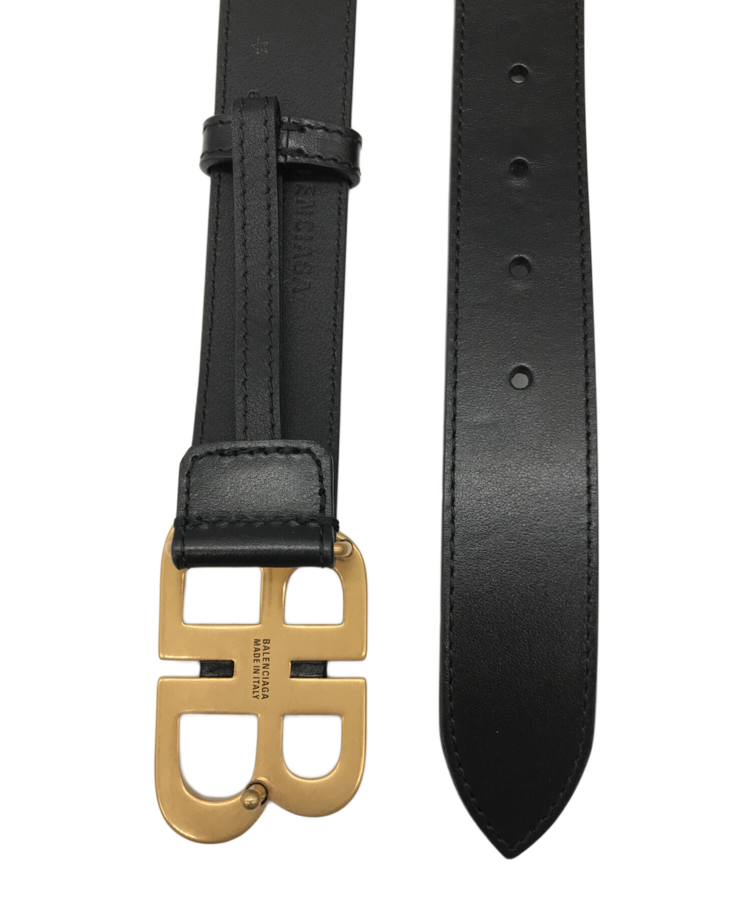 【極美品】BALENCIAGA アイコンロゴバックル シュリンクレザーベルト 中古・古着通販】BALENCIAGA (バレンシアガ) HACKER PROJECT BBロゴ