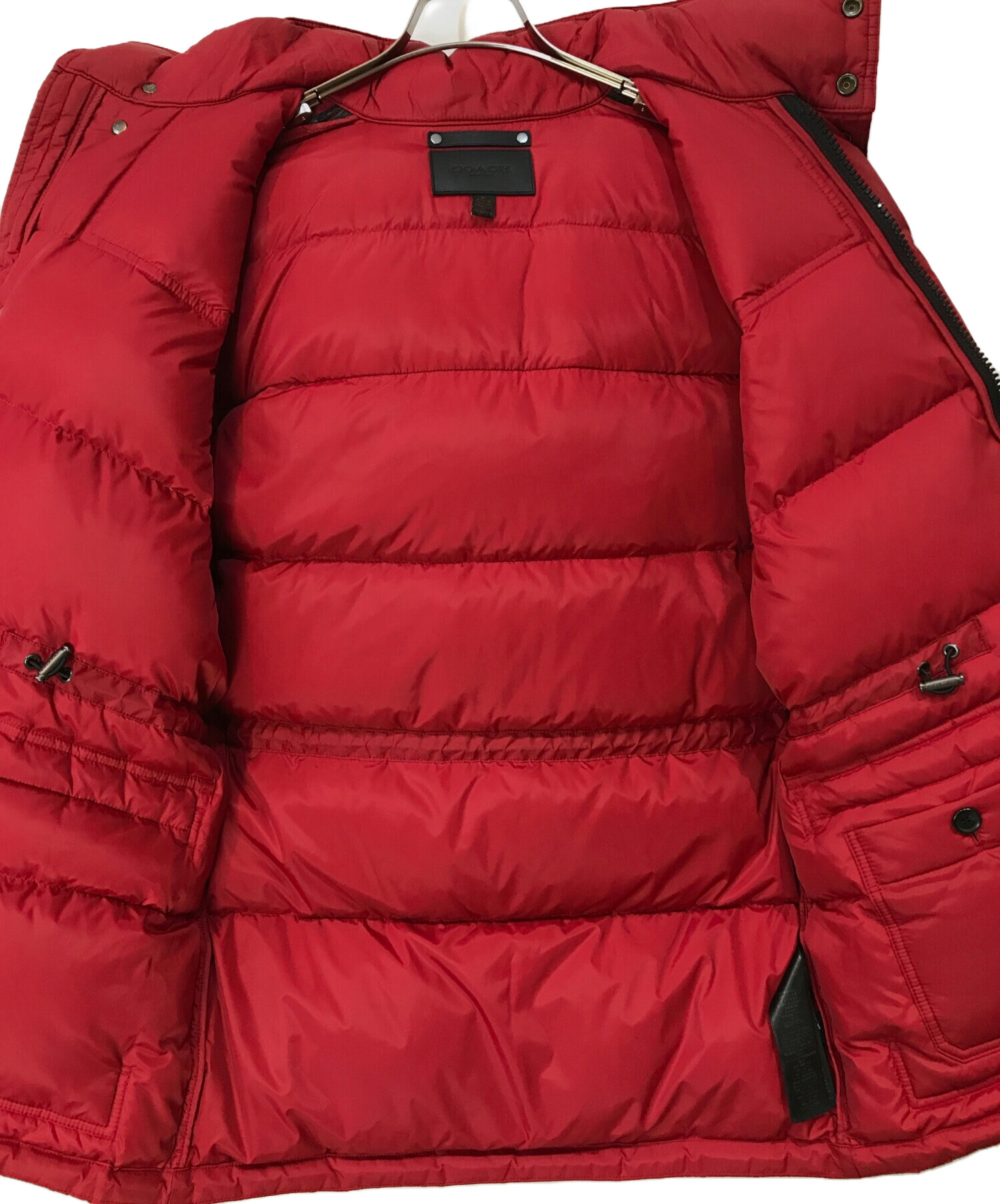 中古・古着通販】COACH (コーチ) ダウンジャケット ブラック×レッド