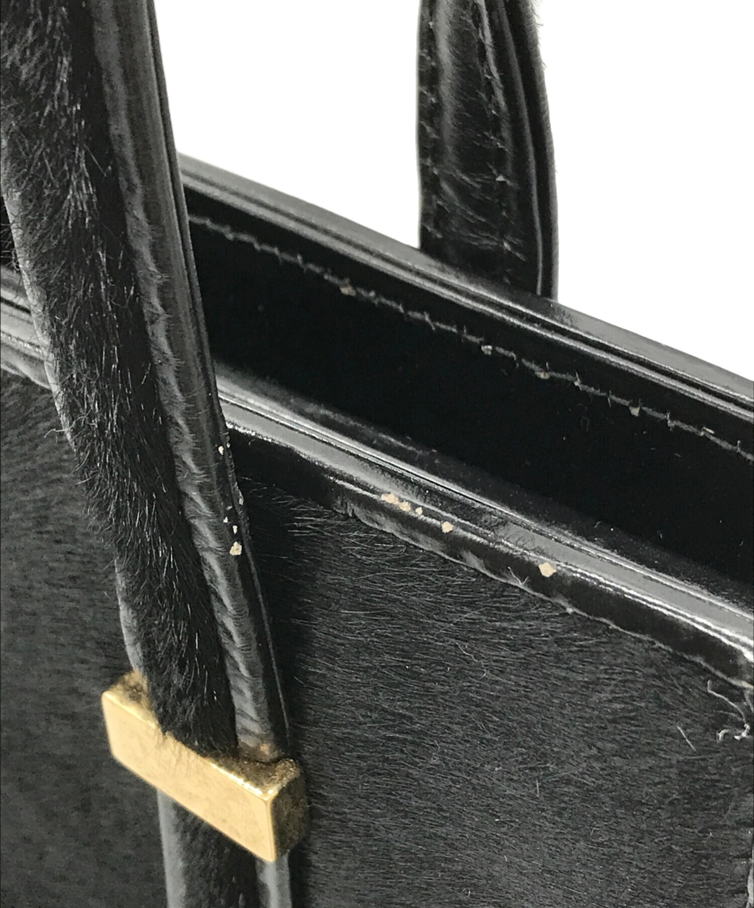 GUCCI ブラックハラコショルダーバッグ 中古・古着通販】GUCCI (グッチ) ハラコレザー ショルダーバッグ