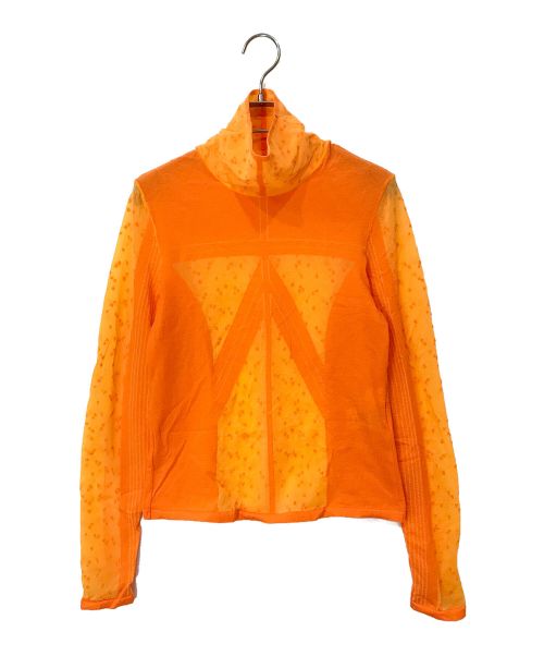 【美品】  Mame Kurogouchi / マメクロゴウチ | Osmanthus Motif Jacquard Sheer Knitted Top カットソー | 2 | オレンジ | レディース 3052002902025367_01_5929w.jpeg