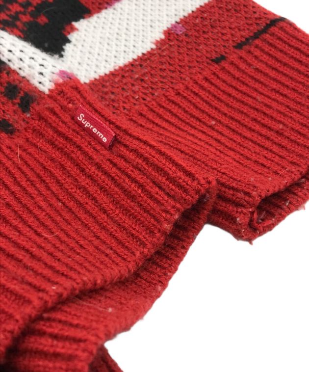 【美品】Supreme Digital Flag Sweater Red S Supreme Digital Flag Sweater Red Men's - SS21 - US