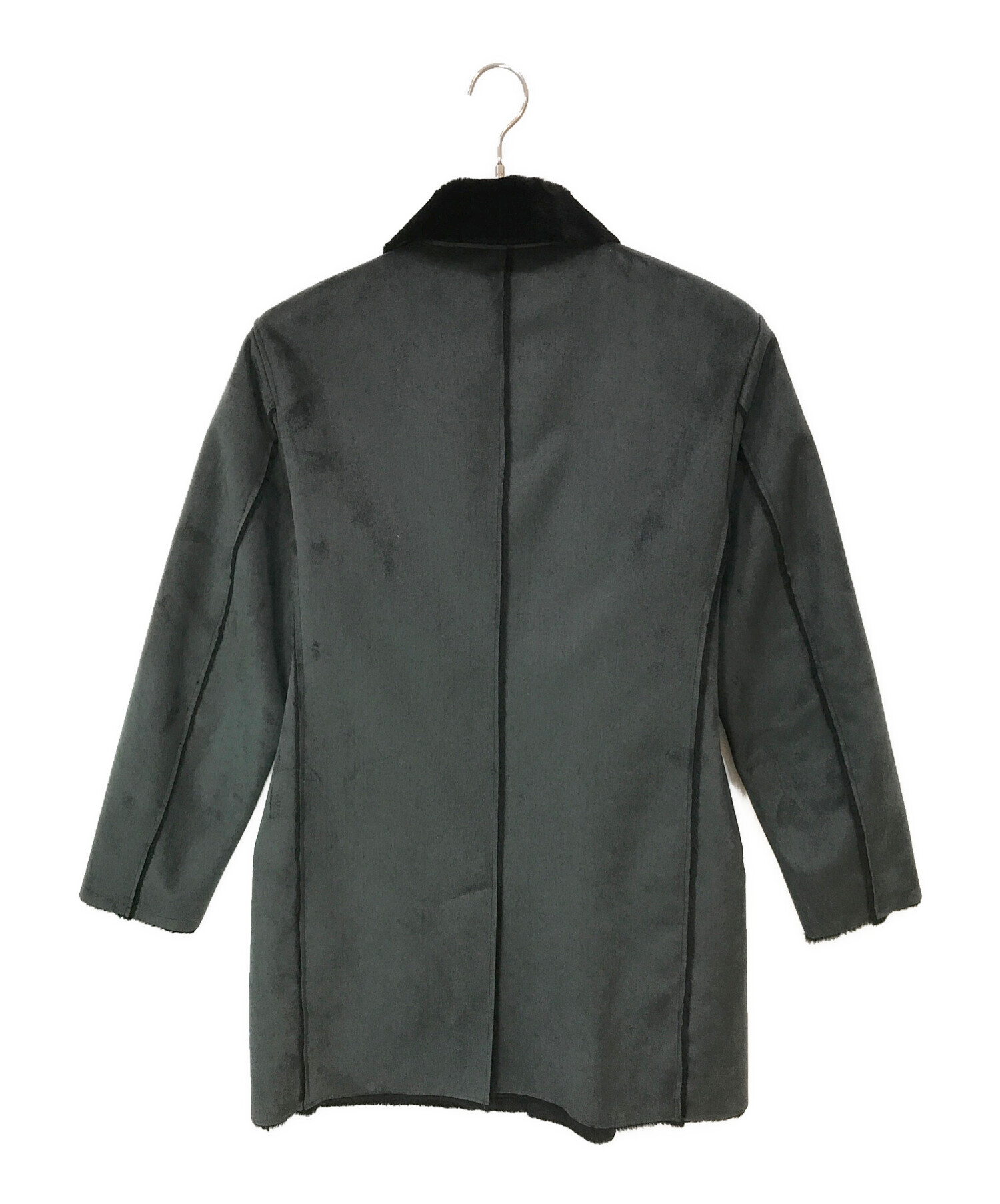 【G-stage】グレー フェイクムートン　チェスターコート 中古・古着通販】G-Stage (ジーステージ) ネオ・フェイクムートン