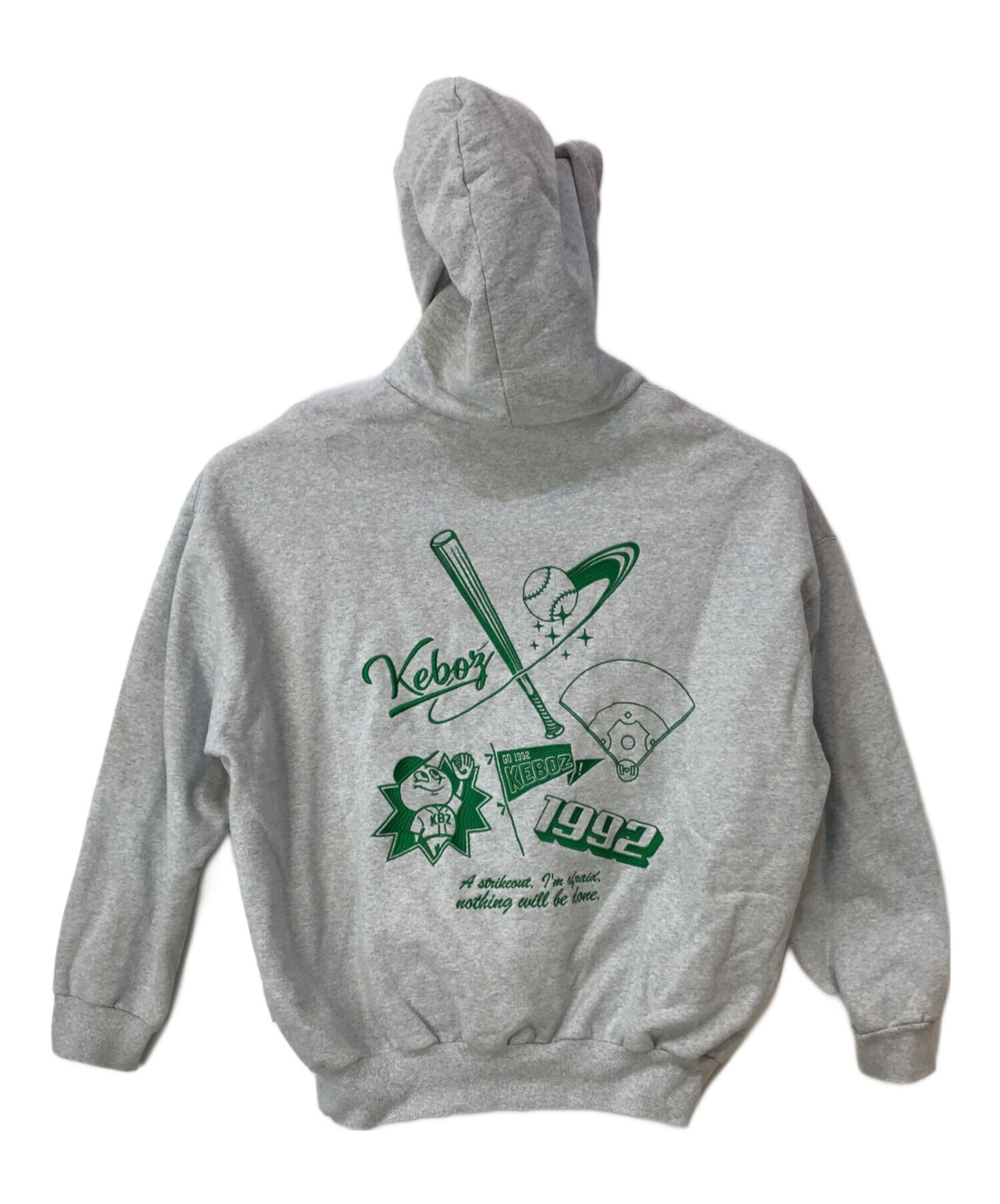 【激レア】Kebozケボズ刺繍サークルロゴスウェットパーカー入手困難XL緑 希少ケボズKeboz バック刺繍サークルロゴ スウェット パーカー ブラックL