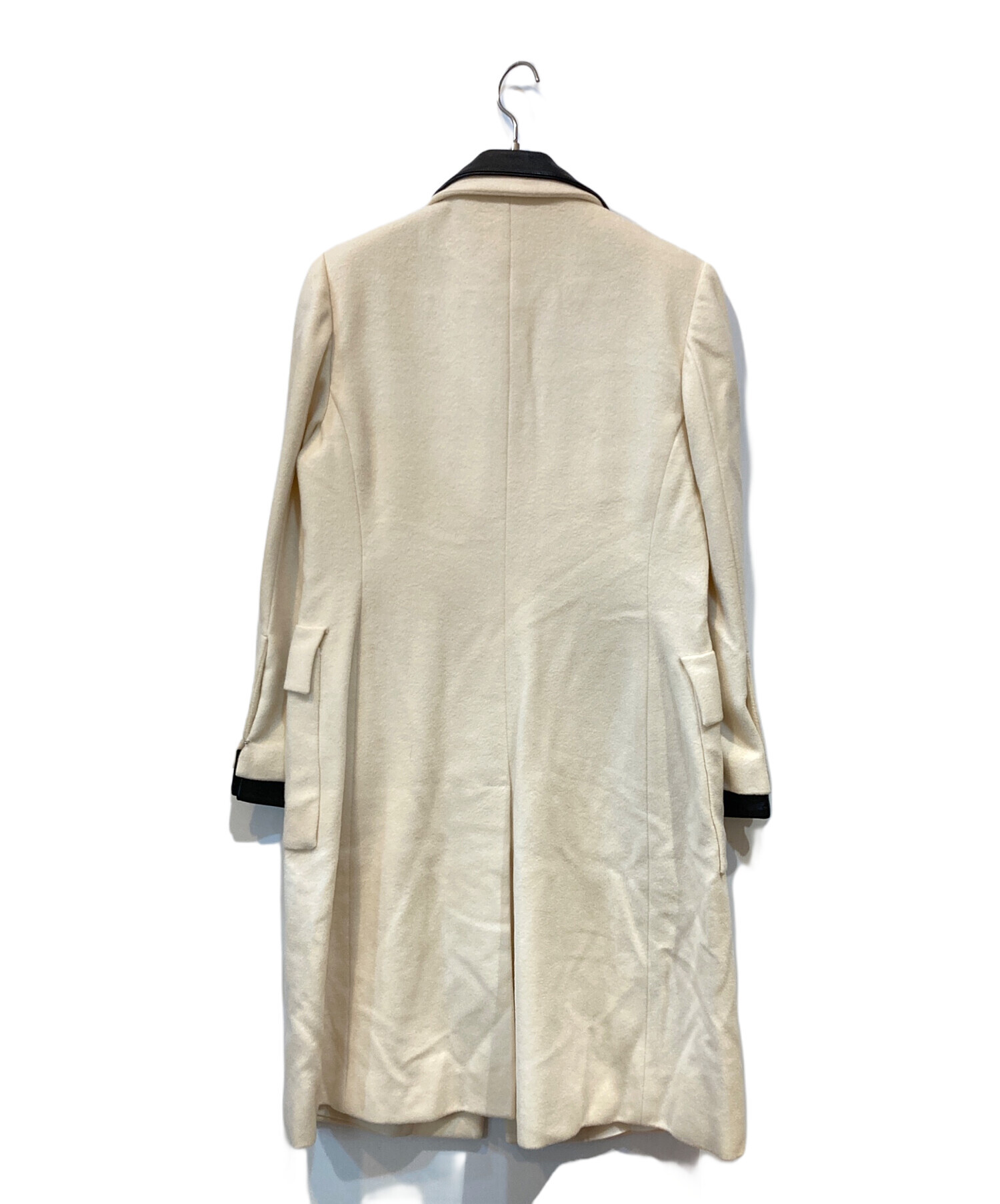 グッチ コート　GUCCI アイボリーホワイト ビッグカラー ミドルコート 中古・古着通販】GUCCI (グッチ) カシミヤウールコート アイボリー