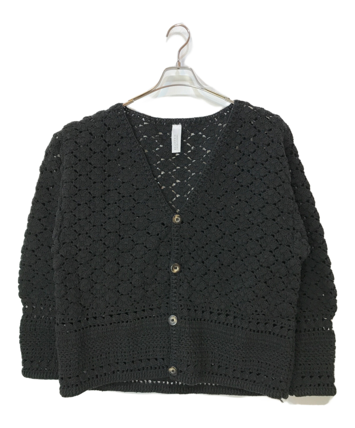 中古・古着通販】Niche. (ニッチ) Crochet Cardigan ブラック サイズ 