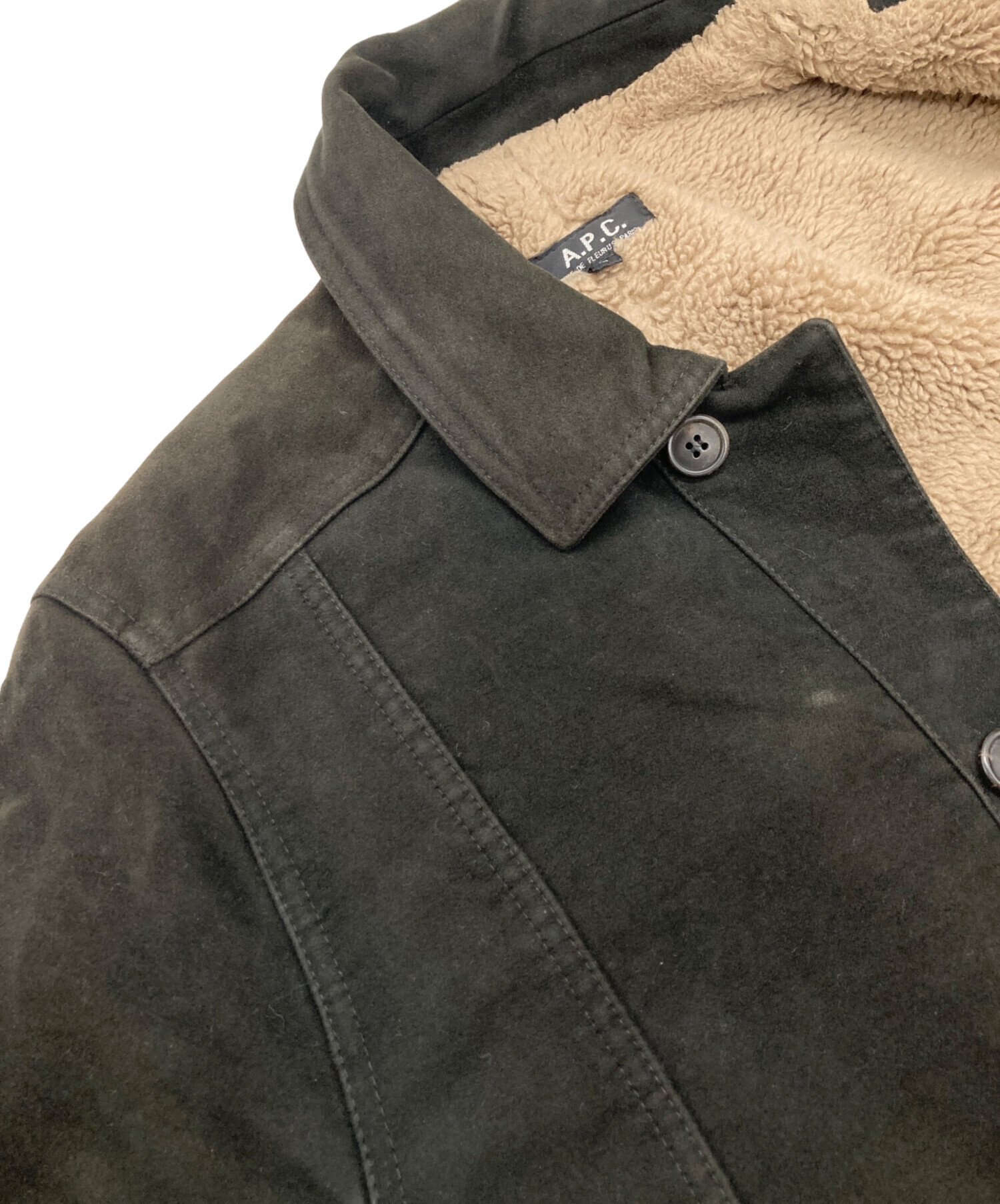 A.P.C アーペーセー オイルドジャケット 内ボアミリタリージャケット A.P.C アーペーセー オイルドジャケット 内ボアミリタリージャケット